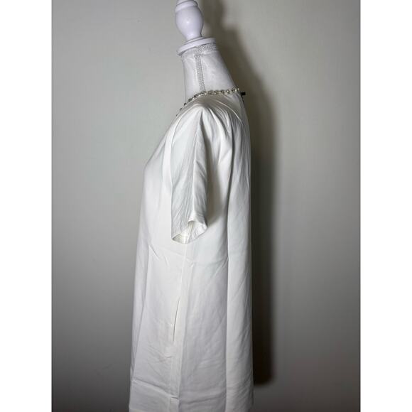 NWT Sugar Lips Off White Knee Length Short Sleeve Shift Dress Sz S - Picture 2 of 4